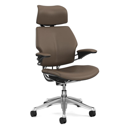 HUMANSCALE FREEDOM HEADREST BROWN LEATHER